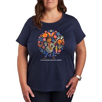 Plus Size Disney / Pixar's Coco "Los Recuerdos Viven En La Música" Graphic Tee