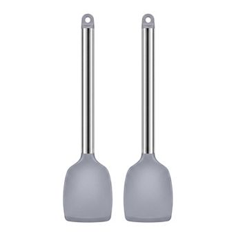 Silicone Spatula Set, 2 pc Kitchen Utensils Set with Heat-Resistant Spatula, Seamless Rubber Tips