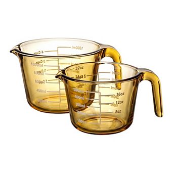 500ml/1000ml Measuring Cup, Glass Liquid Measuring Cup for Kitchen Baking and Cooking 2 pc