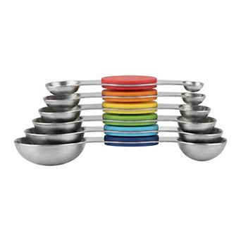 6 pc Stainless Steel Magnetic Measuring Spoons, Metal Spoons Stick to Fridge for Easy Storage