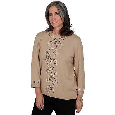 Women's Alfred Dunner Beaded Scroll Embellished Sweater
