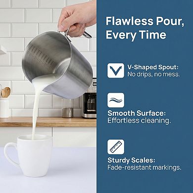 1500ml Measuring Cup, Liquid Stainless Steel Measuring Cup for Kitchen Use, Ideal for Measuring