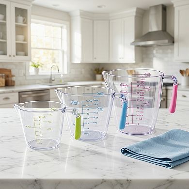 3Pcs Measuring Cup, 1 Cup PS Material Measuring Cup for Wet Ingredients, Great for Sauces