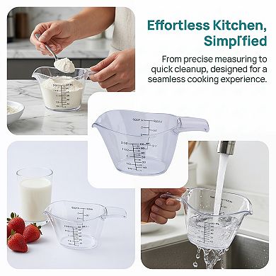 Measuring Cup, PS Material Measuring Cup for Everyday Kitchen Tasks Like Baking or Soup Making 4 Pcs