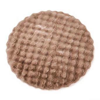 24"x24" Modern Geometric Round Area Rug, Soft Shaggy Circle Rug, Non-Slip Plush Carpet for Nursery