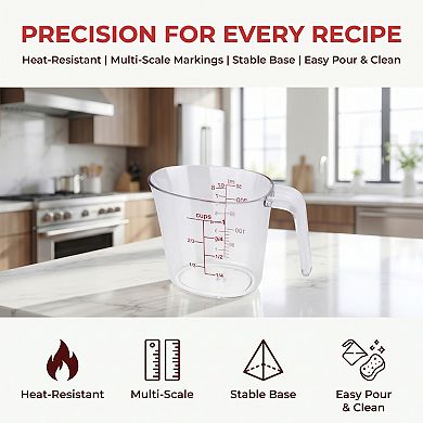 250ml Measuring Cup, Liquid PS Material Measuring Cup for Measuring and Pouring without Spilling