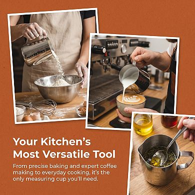 600ml Measuring Cup, Basic Stainless Steel Measuring Cup for Kitchen Baking, Easy to Clean and Store