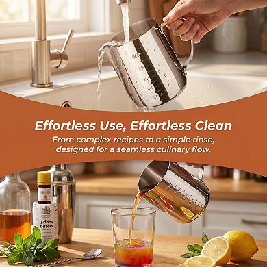 600ml Measuring Cup, Basic Stainless Steel Measuring Cup for Kitchen Baking, Easy to Clean and Store