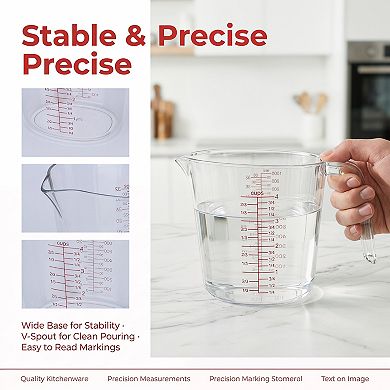 Measuring Cup, Liquid PS Material Measuring Cup for Measuring and Pouring without Spilling 1000ml