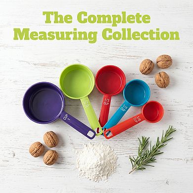 5Pcs Plastic Measuring Spoons Set, Lightweight Kitchen Spoons for Dry and Liquid, Great for Cooking
