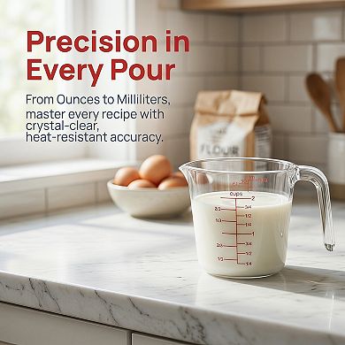 500ml Measuring Cup, Liquid PS Material Measuring Cup for Measuring and Pouring without Spilling