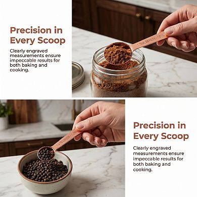5Pcs Stainless Steel Measuring Cups and Spoons, Stackable Metal Set with Engraved Markings