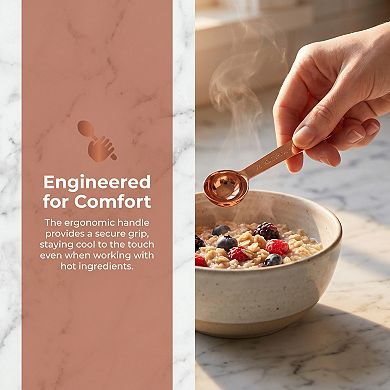 5Pcs Stainless Steel Measuring Cups and Spoons, Stackable Metal Set with Engraved Markings