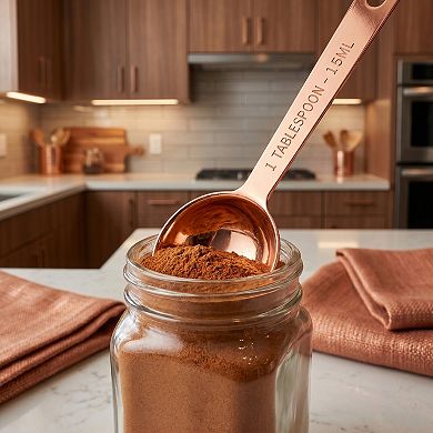 5Pcs Stainless Steel Measuring Cups and Spoons, Stackable Metal Set with Engraved Markings