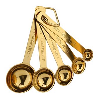 5 pc Stainless Steel Measuring Cups and Spoons, Stackable Metal Set with Engraved Markings