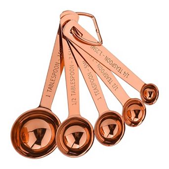 5 pc Stainless Steel Measuring Cups and Spoons, Stackable Metal Set with Engraved Markings