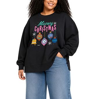 Plus Size Disney's The Aristocats Meowy Christmas Graphic Crew Sweatshirt