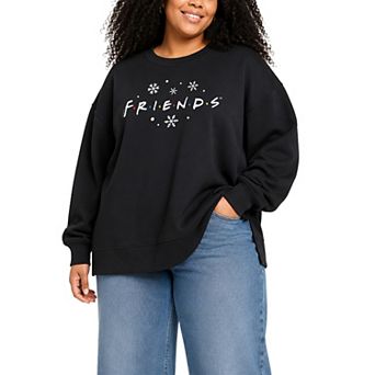 Plus Size Friends Graphic Oversized Fleece Crew Sweatshirt