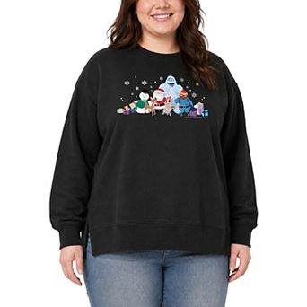 Plus Size Rudolph The Red-Nosed Reindeer Oversized Fleece Crew Sweatshirt