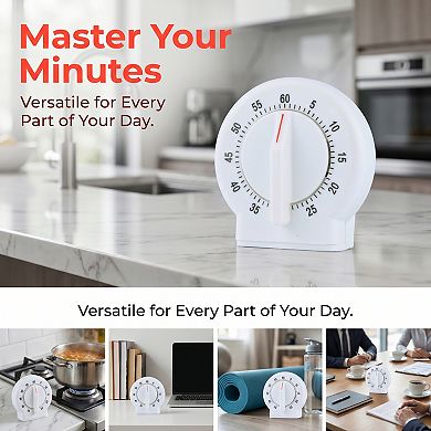 2.8"x2.8"x1.8" 60 Minute Kitchen Timer, Digital Visual Timer for Adults,Alarm Countdown Clock