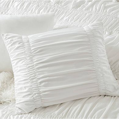 Intelligent Design Amelie Ruched Bow Comforter Set with Coordinating Throw Pillows