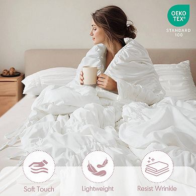 Intelligent Design Amelie Ruched Bow Comforter Set with Coordinating Throw Pillows