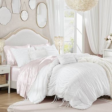 Intelligent Design Amelie Ruched Bow Comforter Set with Coordinating Throw Pillows