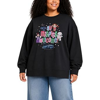 Plus Size Rudolph The Red-Nosed Reindeer Oversized Fleece Crew Sweatshirt
