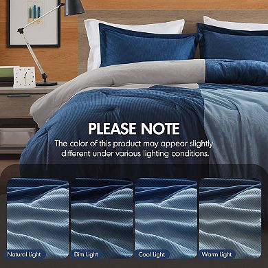 Intelligent Design Walter Color Block Corduroy Comforter Set