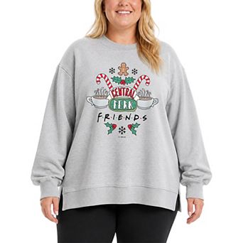 Plus Size Friends Holiday Central Perk Oversized Fleece Crew Sweatshirt