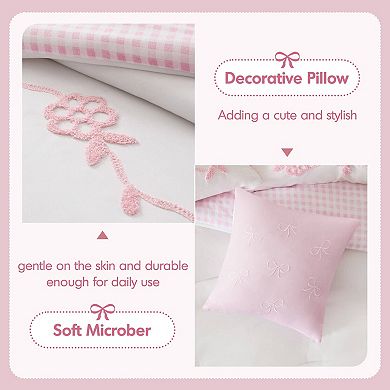 Intelligent Design Eloise Floral Bow Embroidered Comforter Set
