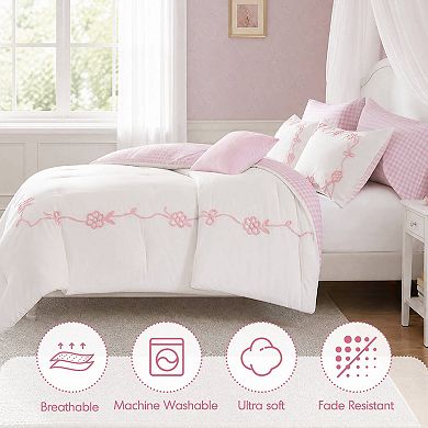 Intelligent Design Eloise Floral Bow Embroidered Comforter Set