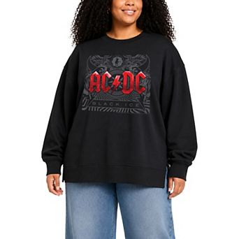 Plus Size ACDC Oversized Fleece Crew Sweatshirt