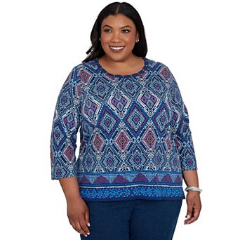 Plus Size Alfred Dunner Kaleidoscope Print Knit Top