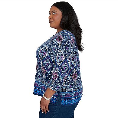 Plus Size Alfred Dunner Kaleidoscope Print Knit Top