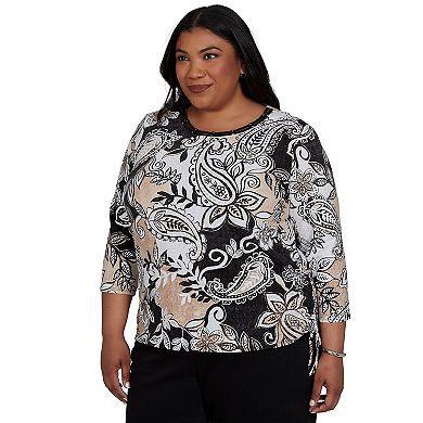Plus Size Alfred Dunner Paisley Neutrals Knit Top