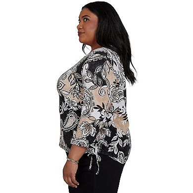 Plus Size Alfred Dunner Paisley Neutrals Knit Top