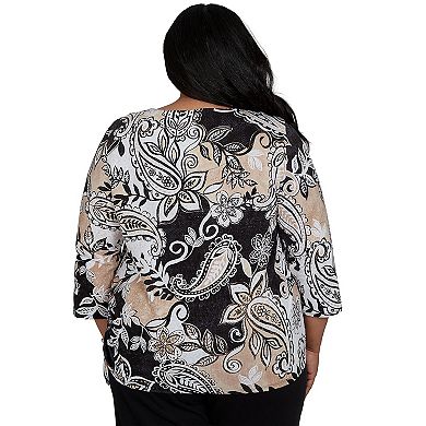 Plus Size Alfred Dunner Paisley Neutrals Knit Top