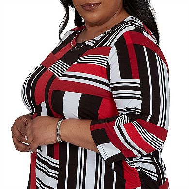 Plus Size Alfred Dunner Slashed Glass Knit Top
