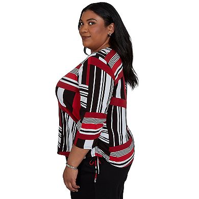 Plus Size Alfred Dunner Slashed Glass Knit Top
