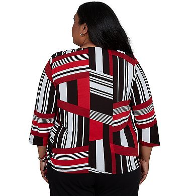 Plus Size Alfred Dunner Slashed Glass Knit Top