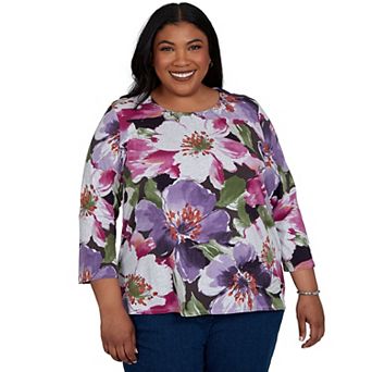 Plus Size Alfred Dunner Floral Knit Top