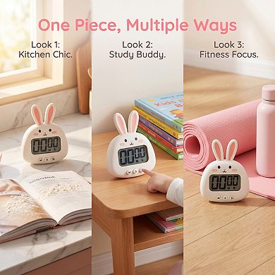 4.3"x3.5" Digital Kitchen Timer, Loud Alarm Clock with Magnetic Backing and Stand, Ideal for Cooking