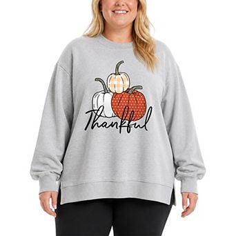 Plus Size Thankful Pumpkins Graphic Crew Sweatshirt