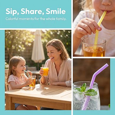 9" 8 Pcs Reusable Straws, Silicone Regular Straws , Drinking Straws for 40 oz Tumbler