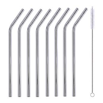 0.4x10.4 inch 8 pc Reusable Straws, Stainless Steel Straws with Brush Long Straws for 40 oz Tumbler