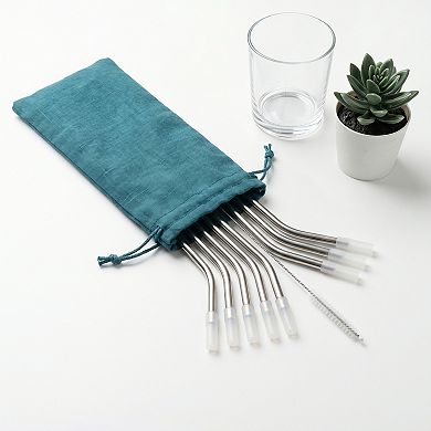 0.3"x11.8" 8 Pcs Reusable Straws, Stainless Steel Straws with Brush, Drinking Straws