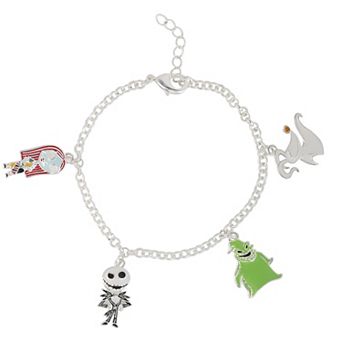 Disney's The Nightmare Before Christmas Silver Tone Jack Skellington & Friends Charm Bracelet