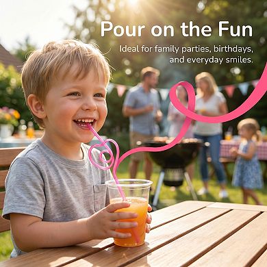 12 Pcs Plastic Solid Color Straws, Long Drinking Straws for 40 oz Tumbler