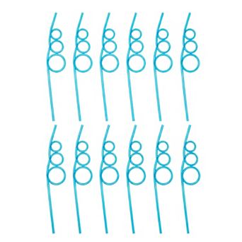 12 pc Plastic Solid Color Straws, Long Drinking Straws for 40 oz Tumbler